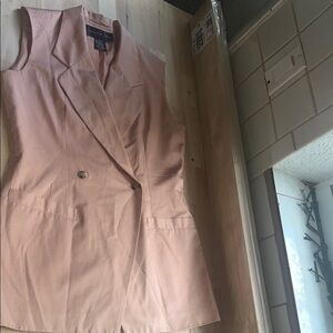 August Silk Pink Vest Jacket Lightweight Casual